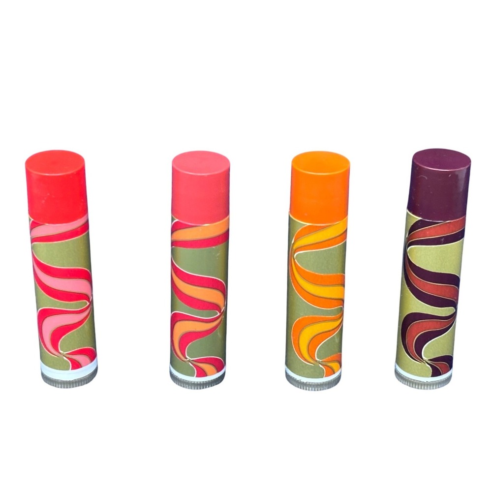 Vintage Avon Flavor Savers Lip Balm Winter Flavors Set Y2K Groovy Swirl 4 Tubes